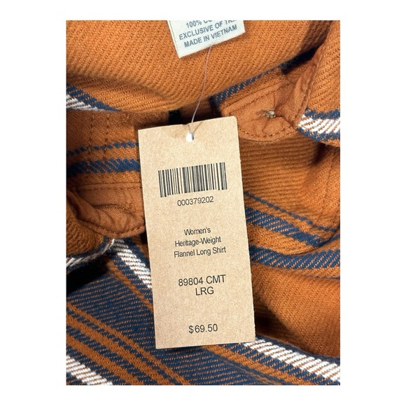Duluth Trading Co Flannel Shacket Women's Large NWT Heritage Long Sleeve Shirt - Picture 8 of 8